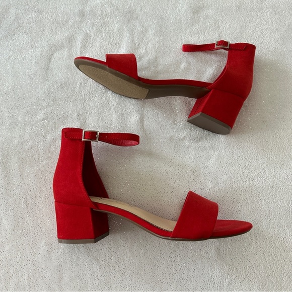 SUGAR Noelle Red Block Heel Sandals - Picture 5 of 7